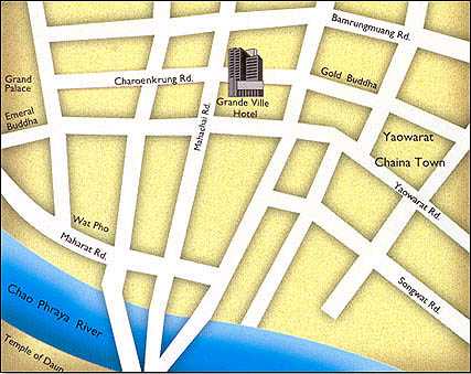 Grande Ville Hotel Bangkok Thailand - Location Map