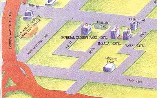 The imperial Impala Hotel Bangkok Map