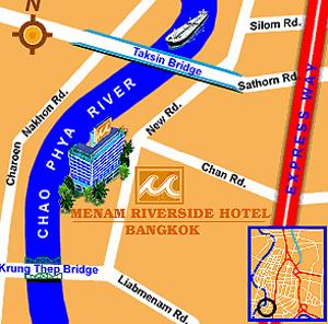 Menam Riverside Hotel Bangkok Map