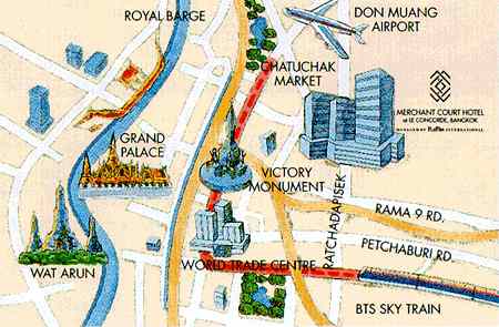 Merchant Court Hotel, Bangok Map