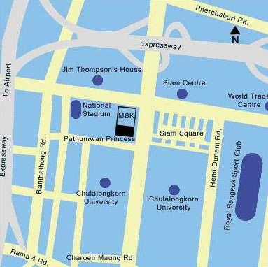 Pathumwan Princess Hotel Bangkok Map